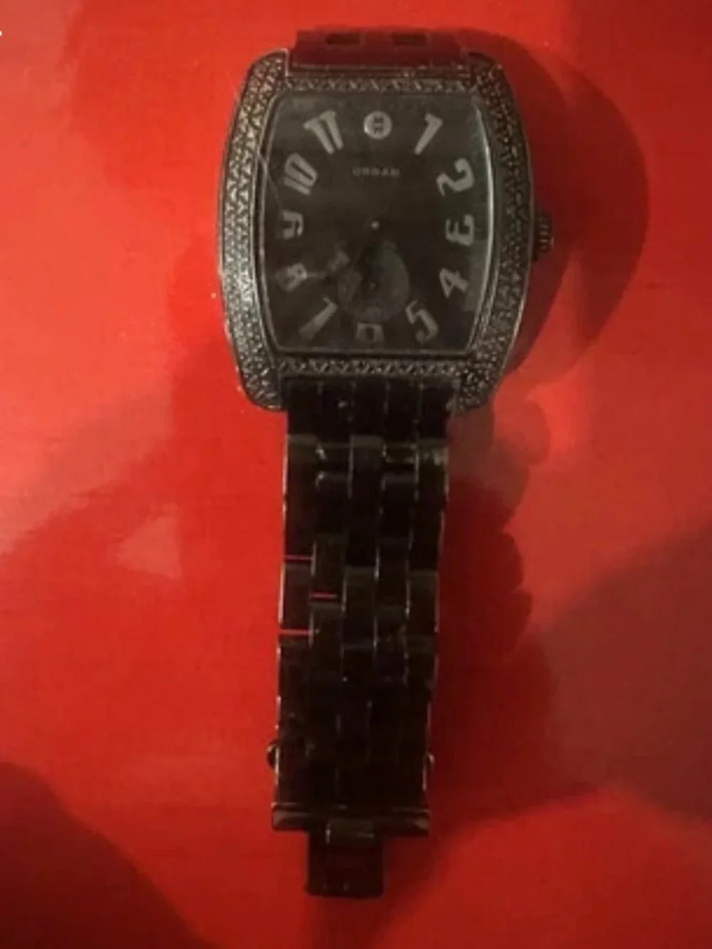 MICHELE Urban Noir XL Black Diamond Watch MW02M02E1937 Rare